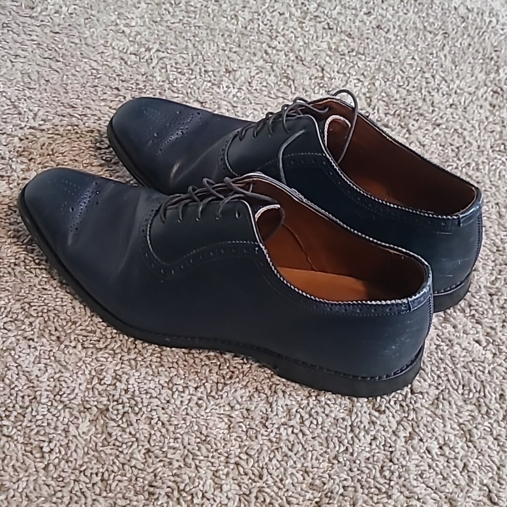 EUC Allen Edmonds Cornwallis Navy Blue Leather Dress Shoes Oxfords Men 14B - Picture 4 of 9